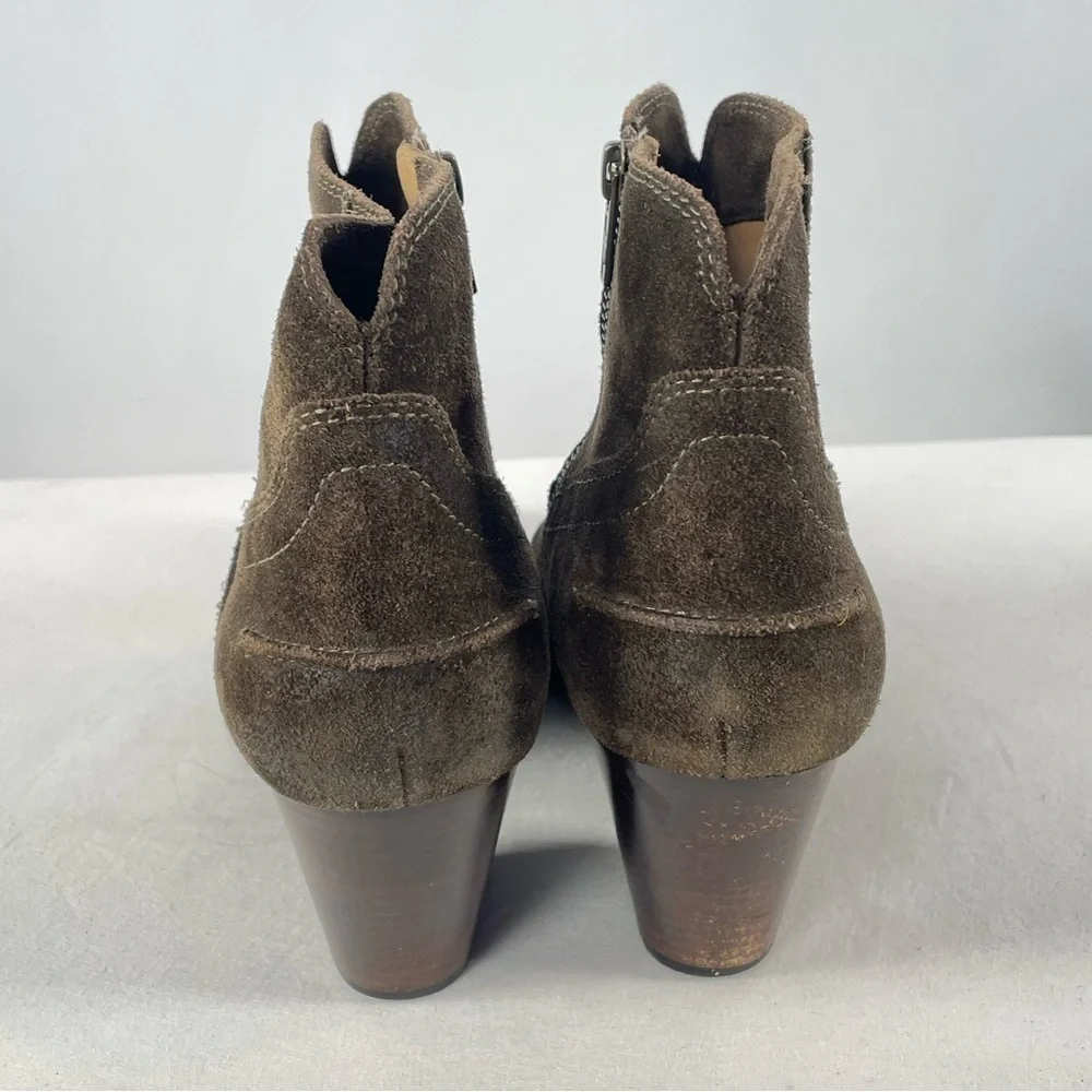 Frye Renee Seam Suede Short‎ Boot in Brown Size 10